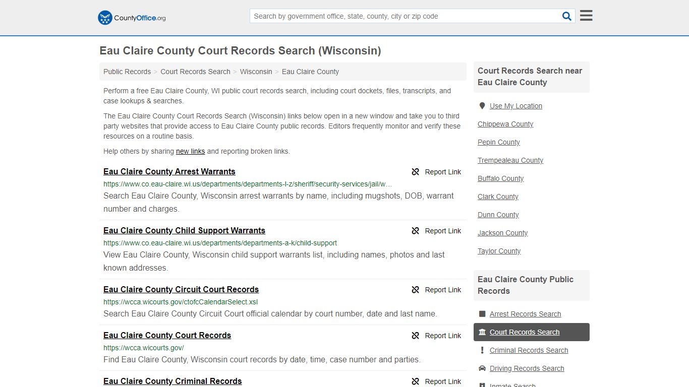 Court Records Search - Eau Claire County, WI (Adoptions ...