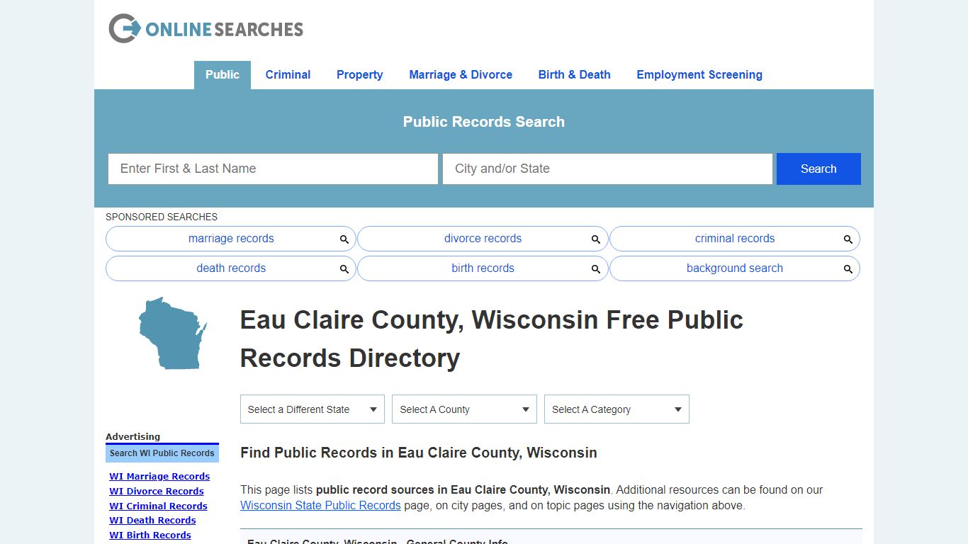 Eau Claire County, Wisconsin Public Records Directory